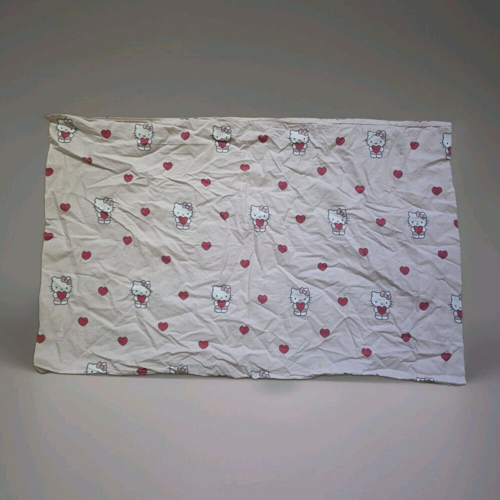 Pottery Barn Teen Hello Kitty Pillowcase Standard Pre-Owned Bedding Pink Cats